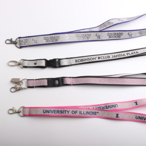Customised lanyard singapore polyester with glitter printing